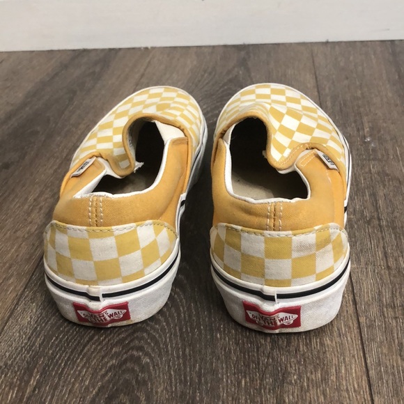Vans Yellow Checked Slip On Mens 6.5 Womens 8 - Picture 4 of 7